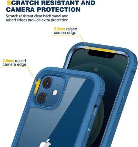 Diaclara Designed for iPhone 12 Mini Case, Full Body Rugged with Built-in Touch Sensitive Anti-Scratch Privacy Screen Protector, Soft TPU Bumper Case for iPhone 12 Mini 5.4