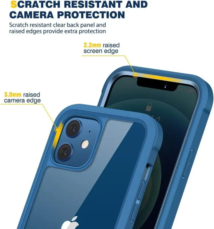Diaclara Designed for iPhone 12 Mini Case, Full Body Rugged with Built-in Touch Sensitive Anti-Scratch Privacy Screen Protector, Soft TPU Bumper Case for iPhone 12 Mini 5.4