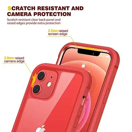 Diaclara Designed for iPhone 12 Mini Case, Full Body Rugged with Built-in Touch Sensitive Anti-Scratch Screen Protector, Soft TPU Bumper Case Designed for iPhone 12 Mini 5.4