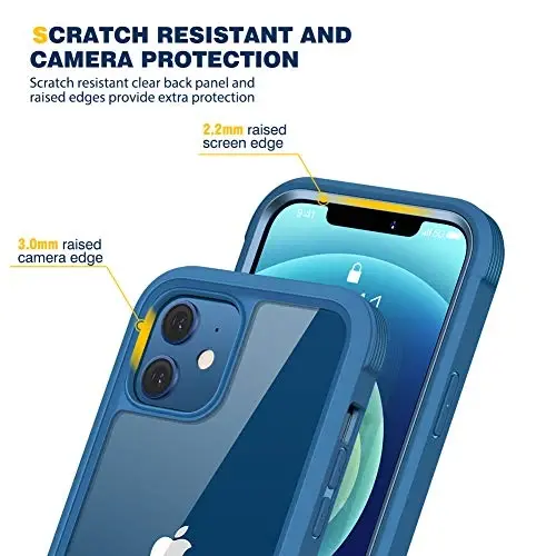 Diaclara Designed for iPhone 12 Mini Case, Full Body Rugged with Built-in Touch Sensitive Anti-Scratch Screen Protector, Soft TPU Bumper Case for iPhone 12 Mini 5.4