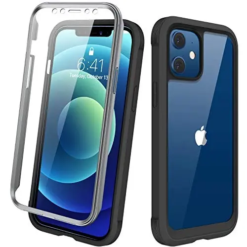 Diaclara Designed for iPhone 12/12 Pro Case, Full Body Rugged with Built-in Touch Sensitive Anti-Scratch Screen Protector, Soft TPU Bumper Case for iPhone 12/12 Pro 6.1