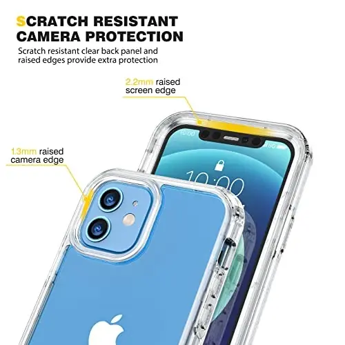 Diaclara Designed for iPhone 12/12 Pro Case, Full Body Rugged with Built-in Touch Sensitive Anti-Scratch Screen Protector, Soft TPU Bumper Case for iPhone 12/12 Pro 6.1
