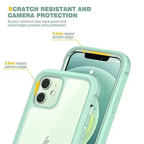 Diaclara Designed for iPhone 12/12 Pro Case, Full Body Rugged with Built-in Touch Sensitive Anti-Scratch Screen Protector, Soft TPU Bumper for iPhone 12/12 Pro 6.1