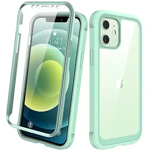 Diaclara Designed for iPhone 12/12 Pro Case, Full Body Rugged with Built-in Touch Sensitive Anti-Scratch Screen Protector, Soft TPU Bumper for iPhone 12/12 Pro 6.1