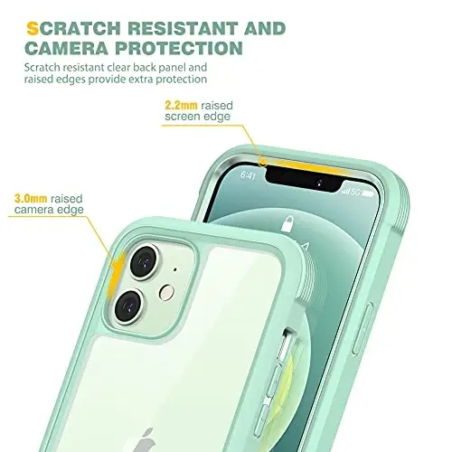 Diaclara Designed for iPhone 12/12 Pro Case, Full Body Rugged with Built-in Touch Sensitive Anti-Scratch Screen Protector, Soft TPU Bumper for iPhone 12/12 Pro 6.1