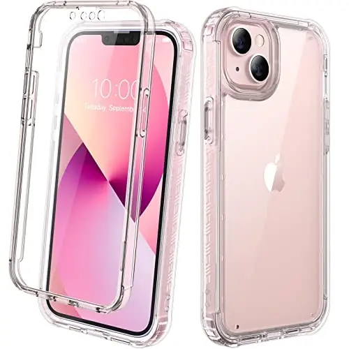 Diaclara Designed for iPhone 13 Case, Full Body Rugged Protection with Built-in Touch Sensitive Screen Protector, Soft TPU Bumper Case for iPhone 13 6.1