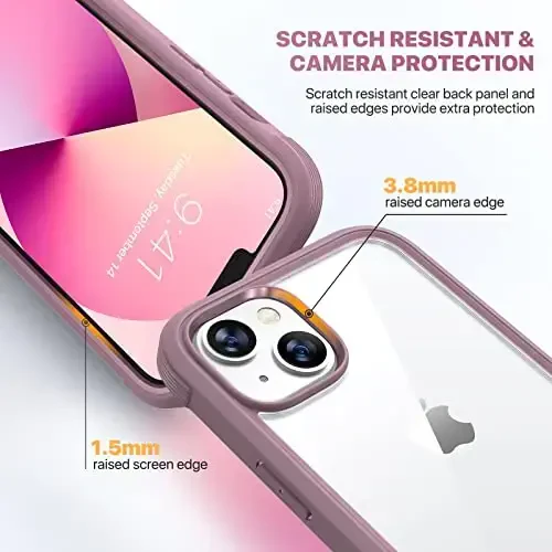 Diaclara Designed for iPhone 13 Case, Full Body Rugged with Built-in Touch Sensitive Anti-Scratch Screen Protector, Soft TPU Bumper Case for iPhone 13 6.1