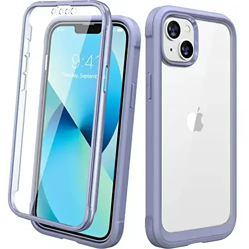 Diaclara Designed for iPhone 13 Case, Full Body Rugged with Built-in Touch Sensitive Anti-Scratch Screen Protector, Soft TPU Bumper Case for iPhone 13 6.1