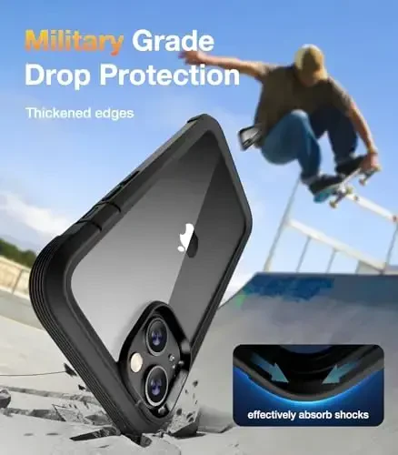 Diaclara Designed for iPhone 13 Case, Full Body Rugged with Built-in Touch Sensitive Anti-Scratch Screen Protector, Soft TPU Bumper Case for iPhone 13 6.1