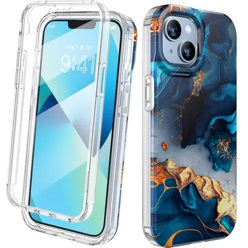 Diaclara Designed for iPhone 13 Case, Full Body Rugged with Built-in Touch Sensitive Anti-Scratch Screen Protector, Soft TPU Bumper Case for iPhone 13 6.1
