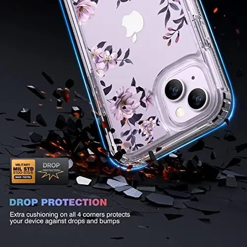 Diaclara Designed for iPhone 14 Case, Full Body Rugged Case with Built-in Touch Sensitive Anti-Scratch Screen Protector, with Camera Lens Protector for iPhone 14 6.1