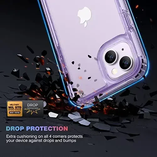 Diaclara Designed for iPhone 14 Case, Full Body Rugged Case with Built-in Touch Sensitive Anti-Scratch Screen Protector, with Camera Lens Protector for iPhone 14 6.1