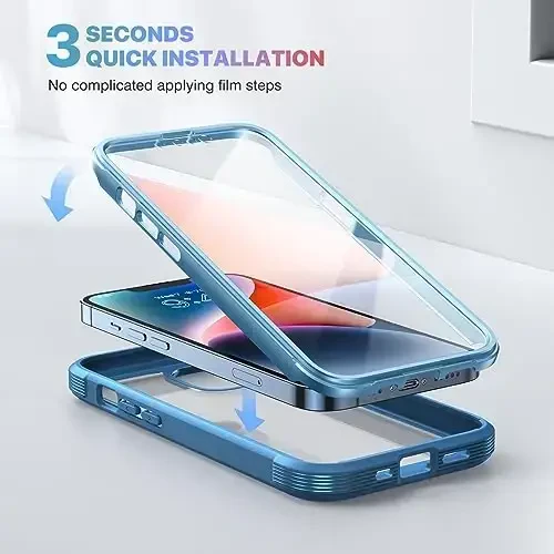 Diaclara Designed for iPhone 14 Plus Case, Full Body Rugged Case with Built-in Touch Sensitive Anti-Scratch Screen Protector, with Camera Lens Protector for iPhone 14 Plus 6.7