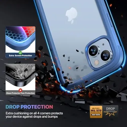 Diaclara Designed for iPhone 14 Plus Case, Full Body Rugged Case with Built-in Touch Sensitive Anti-Scratch Screen Protector, with Camera Lens Protector for iPhone 14 Plus 6.7