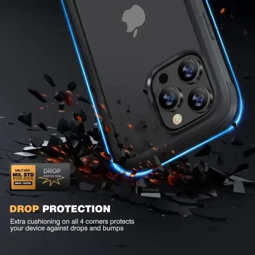 Diaclara Designed for iPhone 14 Pro Max Case 6.7, [2023 Upgraded] Full Body Rugged Case with Built-in Touch Sensitive Anti-Scratch Screen Protector +9H Tempered Glass Camera Lens Protector(Black) - 4