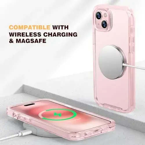 Diaclara Designed for iPhone 15 Case, Full Body Rugged Case with Built-in Touch Sensitive Anti-Scratch Screen Protector, with Camera Lens Protector for iPhone 15 6.1