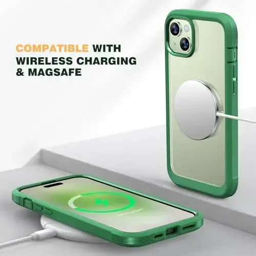 Diaclara Designed for iPhone 15 Case, Full Body Rugged Case with Built-in Touch Sensitive Anti-Scratch Screen Protector, with Camera Lens Protector for iPhone 15 6.1