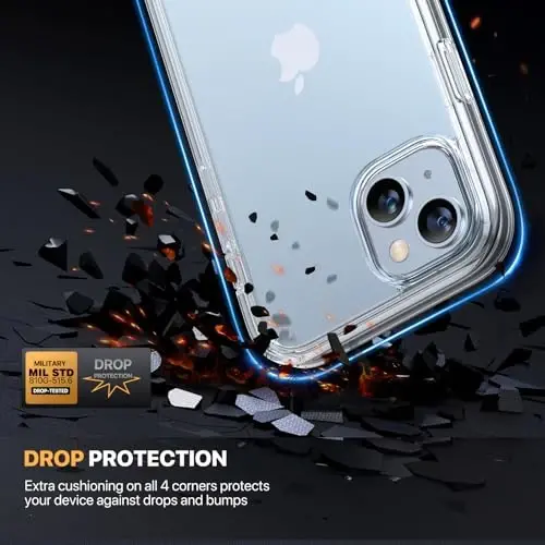 Diaclara Designed for iPhone 15 Case, Full Body Rugged Case with Privacy Built-in Touch Sensitive Anti-Scratch Screen Protector, with Camera Lens Protector for iPhone 15 6.1