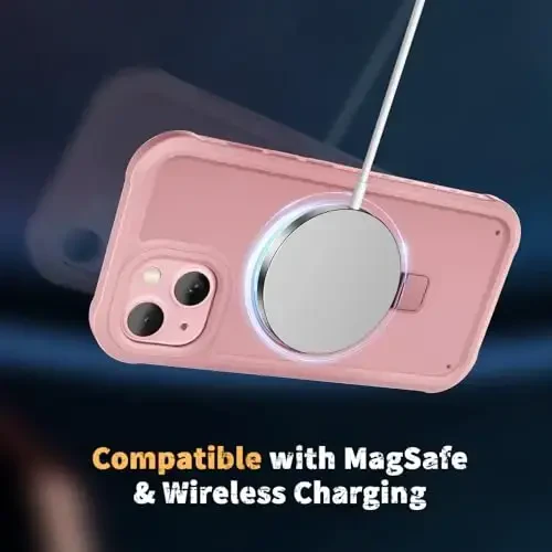 Diaclara Designed for iPhone 15 Plus Case 6.7'', Translucent Matte Back Slim Shockproof Full Body Rugged Case w/Built-in Screen Protector+Ring Stand,Black - 4