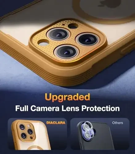 Diaclara Designed for iPhone 16 Pro Case, Touch Sensitive Anti-Scratch Screen Protector bilan to'liq himoyalangan, MagSafe bilan mos keluvchi, iPhone 16 Pro 6.3'' uchun yumshoq TPU bamperli mustahkam g'ilof, jigarrang - 5