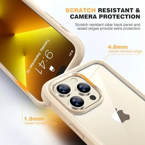 Diaclara for iPhone 13 Pro Max Case, Full Body Rugged with Built-in Touch Sensitive Anti-Scratch Screen Protector, Soft TPU Bumper Case for iPhone 13 Pro Max Case 6.7