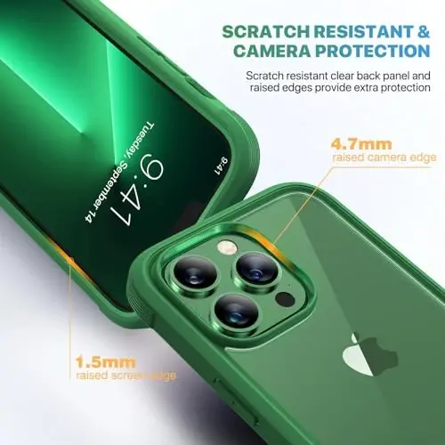Diaclara for iPhone 13 Pro Max Case, Full Body Rugged with Built-in Touch Sensitive Anti-Scratch Screen Protector, Soft TPU Bumper Case for iPhone 13 Pro Max Case 6.7