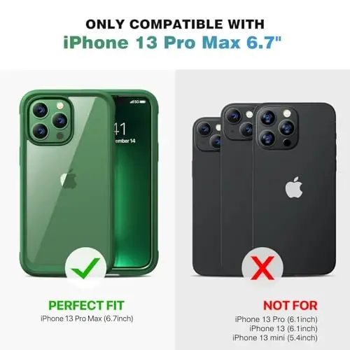 Diaclara for iPhone 13 Pro Max Case, Full Body Rugged with Built-in Touch Sensitive Anti-Scratch Screen Protector, Soft TPU Bumper Case for iPhone 13 Pro Max Case 6.7