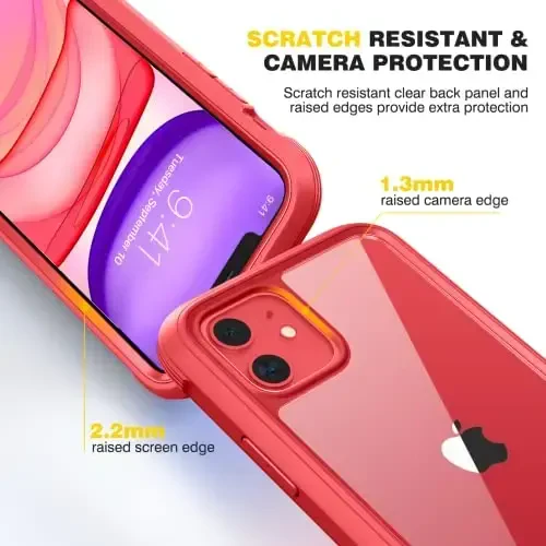Diaclara iPhone 11 Case bilan mos keladi, to'liq korpusli, o'rnatilgan sensorli tirnalishga qarshi ekran himoyachisi, yumshoq TPU bamperli tiniq iPhone 11 6.1