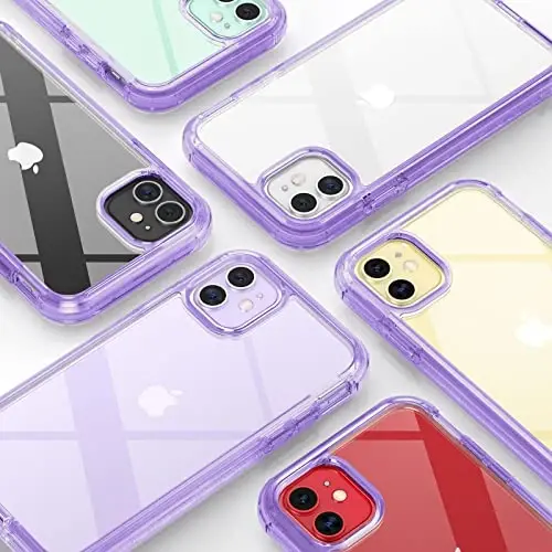 Diaclara iPhone 11 g'ilofiga mos keladi, O'rnatilgan sensorli tirnalishga qarshi ekran himoyachisi bilan to'liq korpusli, Yumshoq TPU bamperli g'ilof iPhone 11 6.1