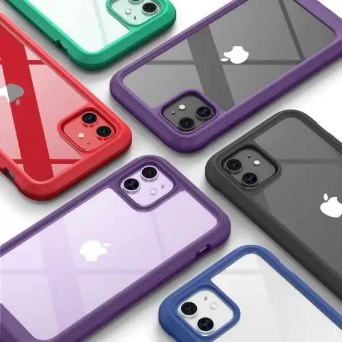 Diaclara Compatible with iPhone 11 Case, Full Body Rugged with Built-in Touch Sensitive Anti-Scratch Screen Protector, Soft TPU Bumper Case Clear Compatible with iPhone 11 6.1