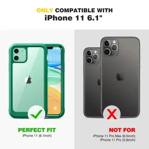 Diaclara Compatible with iPhone 11 Case, Full Body Rugged with Built-in Touch Sensitive Anti-Scratch Screen Protector, Soft TPU Bumper Case Clear Compatible with iPhone 11 6.1