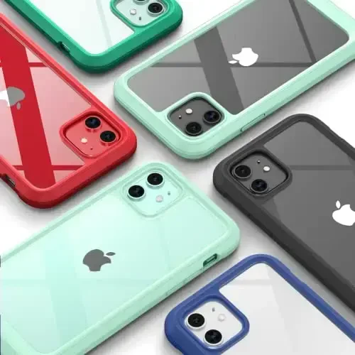 Diaclara iPhone 11 uchun mos keladigan g'ilof, o'rnatilgan sensorli tirnalishga qarshi ekran himoyachisi bilan to'liq korpusli, yumshoq TPU bamperli g'ilof iPhone 11 6.1