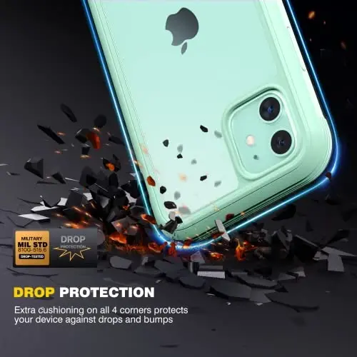 Diaclara iPhone 11 uchun mos keladigan g'ilof, o'rnatilgan sensorli tirnalishga qarshi ekran himoyachisi bilan to'liq korpusli, yumshoq TPU bamperli g'ilof iPhone 11 6.1
