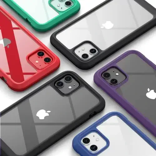 Diaclara iPhone 11 uchun mos keladigan g'ilof, to'liq korpusli, o'rnatilgan sensorli tirnalishga qarshi ekran himoyachisi, yumshoq TPU bamperli shaffof g'ilof iPhone 11 6.1