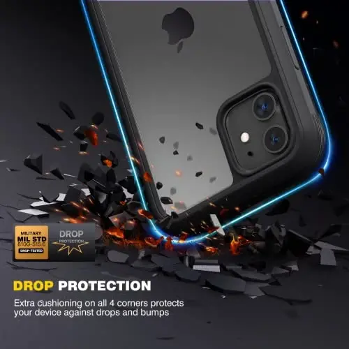 Diaclara iPhone 11 uchun mos keladigan g'ilof, to'liq korpusli, o'rnatilgan sensorli tirnalishga qarshi ekran himoyachisi, yumshoq TPU bamperli shaffof g'ilof iPhone 11 6.1