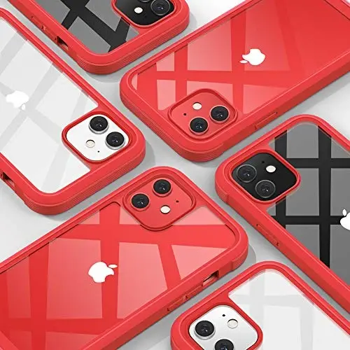 Diaclara iPhone 12 Mini uchun mo'ljallangan g'ilof, o'rnatilgan sensorli tirnalishga qarshi ekran himoyachisi bilan to'liq korpusli, iPhone 12 Mini 5,4