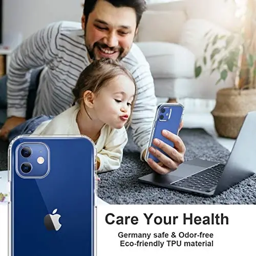 Diaclara iPhone 12 Mini uchun mo'ljallangan g'ilof, o'rnatilgan sensorli tirnalishga qarshi ekran himoyachisi bilan to'liq korpusli mustahkam, iPhone 12 Mini 5.4
