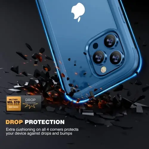 Diaclara Designed for iPhone 12 Pro Max Case, Full Body Rugged with Built-in Touch Sensitive Anti-Scratch Screen Protector, Soft TPU Bumper Case for iPhone 12 ProMax 6.7