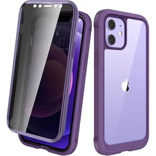 Diaclara Designed for iPhone 12/12 Pro Case, Full Body Rugged with Built-in Touch Sensitive Anti-Scratch Privacy Screen Protector, Soft TPU Bumper Case for iPhone 12/12 Pro 6.1