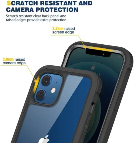 Diaclara Designed for iPhone 12/12 Pro Case, Full Body Rugged with Built-in Touch Sensitive Anti-Scratch Privacy Screen Protector, Soft TPU Bumper Case for iPhone 12/12 Pro 6.1