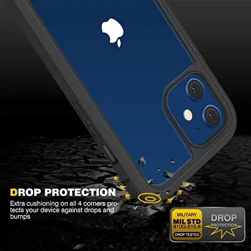 Diaclara Designed for iPhone 12/12 Pro Case, Full Body Rugged with Built-in Touch Sensitive Anti-Scratch Screen Protector, Soft TPU Bumper Case for iPhone 12/12 Pro 6.1