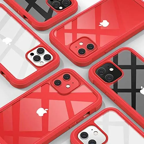 Diaclara iPhone 12/12 Pro uchun mo'ljallangan g'ilof, o'rnatilgan sensorli tirnalishga qarshi ekran himoyachisi bilan to'liq korpusli, iPhone 12/12 Pro 6.1