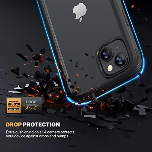 Diaclara Designed for iPhone 13 Case, Full Body Rugged with Built-in Touch Sensitive Anti-Scratch Screen Protector, Soft TPU Bumper Case for iPhone 13 6.1