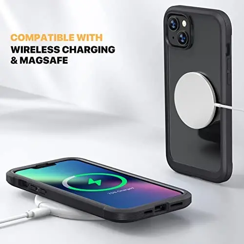 Diaclara Designed for iPhone 13 Case, Full Body Rugged with Built-in Touch Sensitive Anti-Scratch Screen Protector, Soft TPU Bumper Case for iPhone 13 6.1