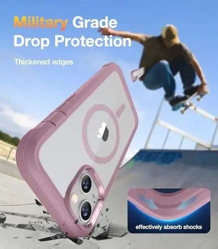 Diaclara Magnetic for iPhone 13 Case, [Privacy Screen Protector & Fit for MagSafe] Built-in Shockproof Screen Protector, [Camera Lens Protector] Phone Cover for iPhone 13 6.1