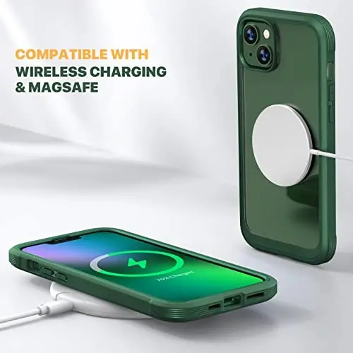 Diaclara Designed for iPhone 13 Case, Full Body Rugged with Built-in Touch Sensitive Anti-Scratch Screen Protector, Soft TPU Bumper Case for iPhone 13 6.1