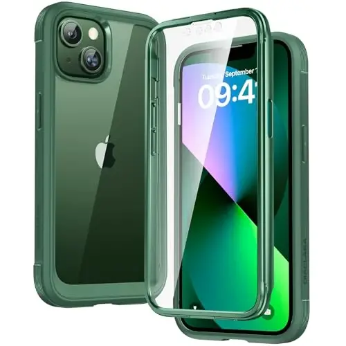 Diaclara Designed for iPhone 13 Case, Full Body Rugged with Built-in Touch Sensitive Anti-Scratch Screen Protector, Soft TPU Bumper Case for iPhone 13 6.1