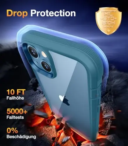 Diaclara Designed for iPhone 13 Case, Full Body Rugged with Built-in Touch Sensitive Anti-Scratch Privacy Screen Protector, Soft TPU Bumper Case for iPhone 13 6.1