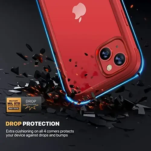 Diaclara iPhone 13 uchun mo'ljallangan g'ilof, o'rnatilgan sensorli ekran himoyachisi bilan to'liq korpusli mustahkam himoya, iPhone 13 6.1