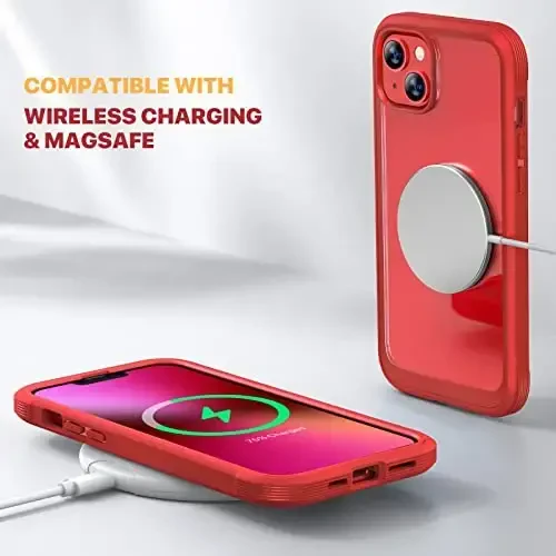 Diaclara iPhone 13 uchun mo'ljallangan g'ilof, o'rnatilgan sensorli ekran himoyachisi bilan to'liq korpusli mustahkam himoya, iPhone 13 6.1